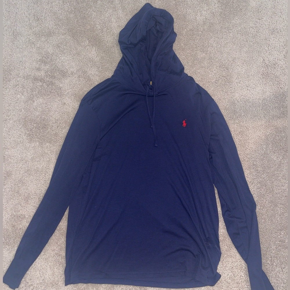 Nice blue light sweater from polo size large used still in great condition